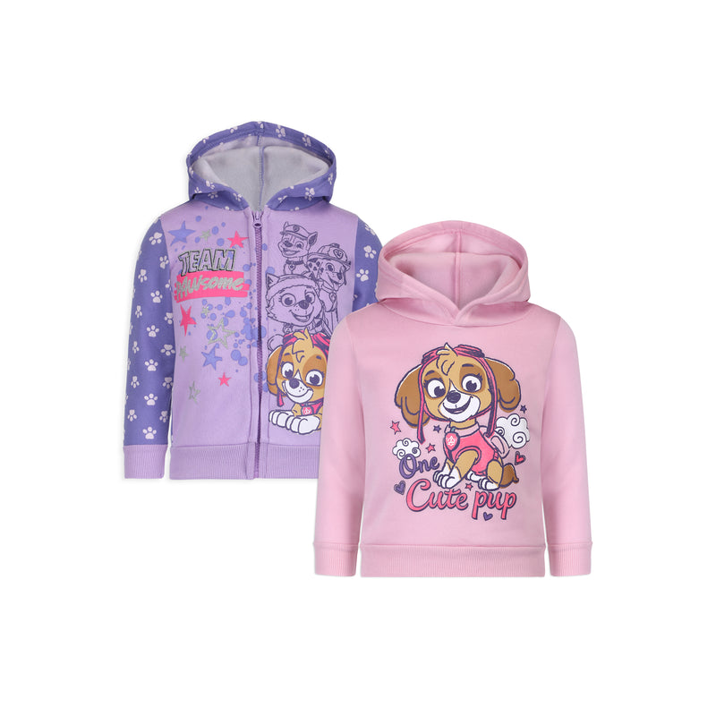 Nickelodeon Girls' Paw Patrol 2 Pack Hoodies, Purple