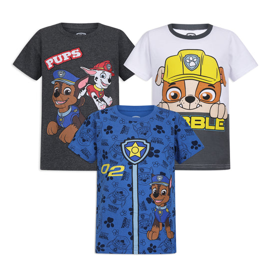 Nickelodeon Paw Patrol Boys T-Shirt Pack for Toddler and Little Kids – Grey/Red/White/Yellow/Blue/Navy