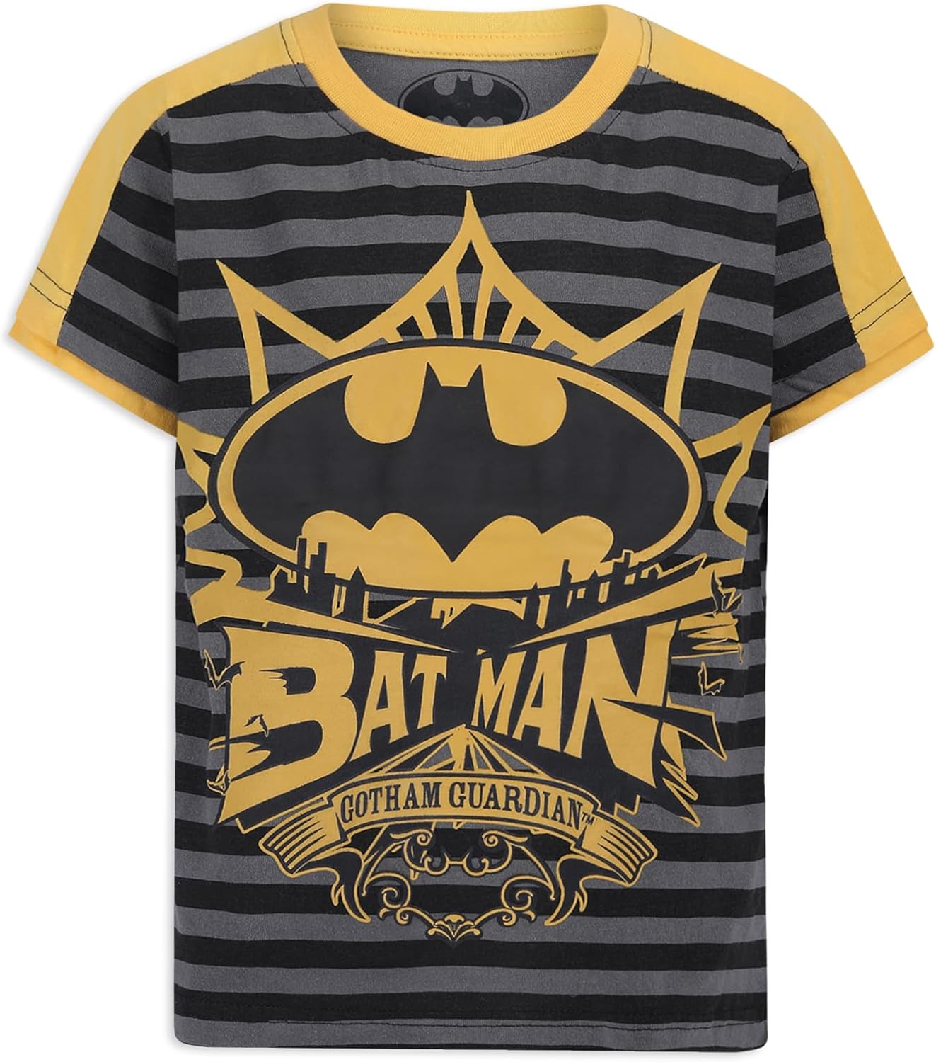 Warner Bros. Boy's 3-Pack Batman Short Sleeve Graphic Tee Shirt Set, Size 7