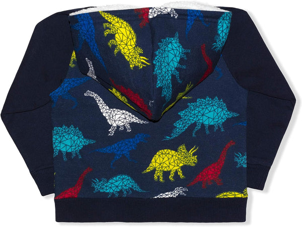 10 Threads Dino Boys? Zip Up Hoodie for Toddler ? Navy/Blue or Grey/Black