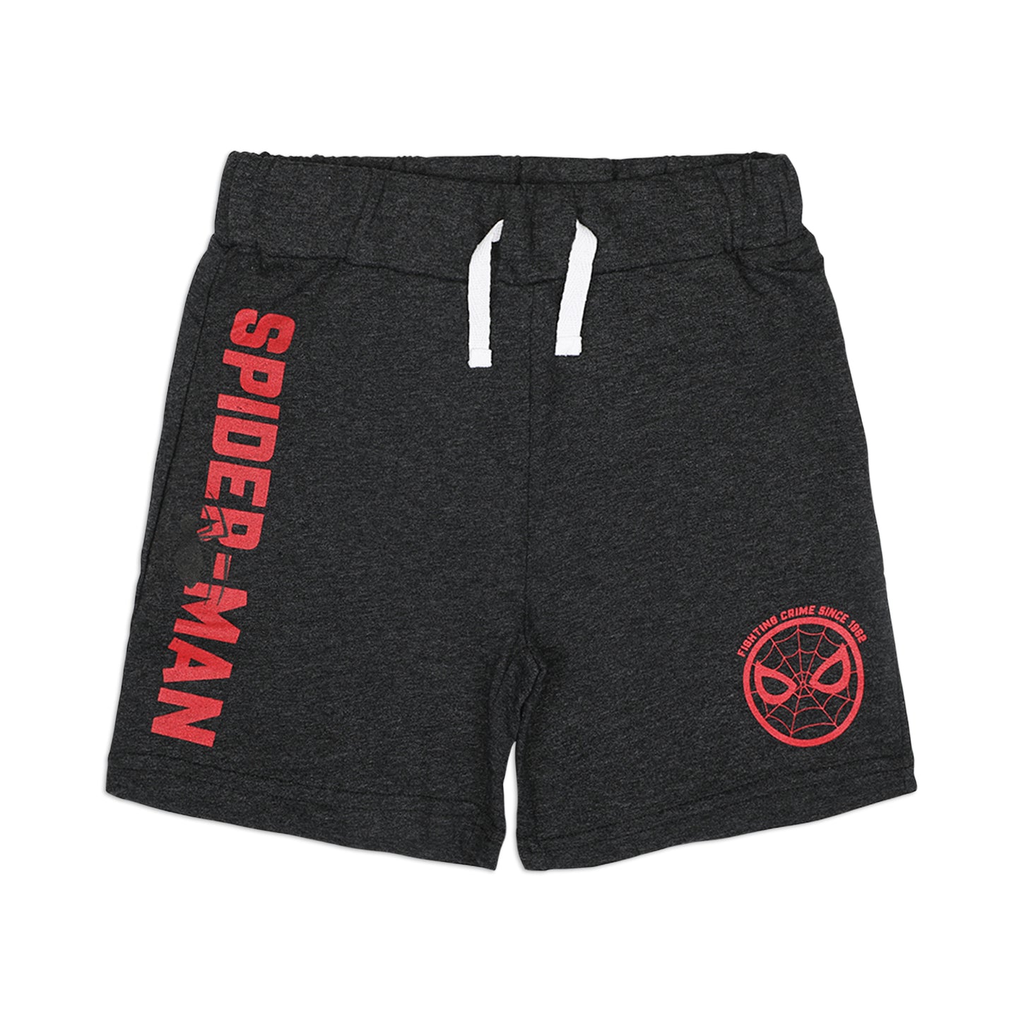 Marvel Avengers Spiderman Boys’ Shorts with Drawstring 2 Pack for Toddler and Little Kids – Grey/Red/Blue