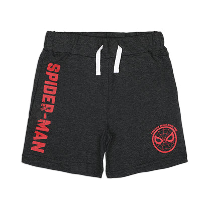 Marvel Avengers Spiderman Boys’ Shorts with Drawstring 2 Pack for Toddler and Little Kids – Grey/Red/Blue
