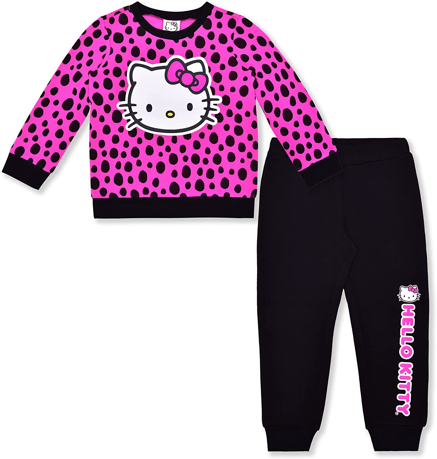 Hello Kitty Plush Girl 2 Piece Sweater Top and Jogger Set Pink