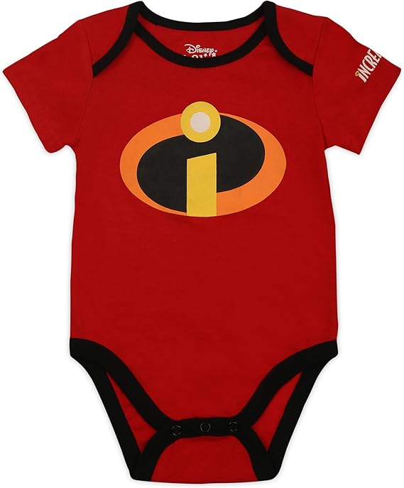 Disney The Incredibles Boys’ Short Sleeve Bodysuit and Jogger Set for Newborn and Infant – Red/Black