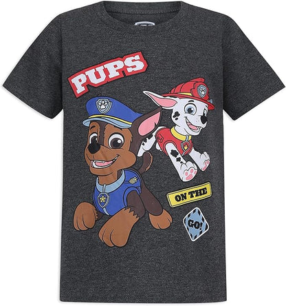 Nickelodeon Paw Patrol Boys T-Shirt Pack for Toddler and Little Kids – Grey/Red/White/Yellow/Blue/Navy