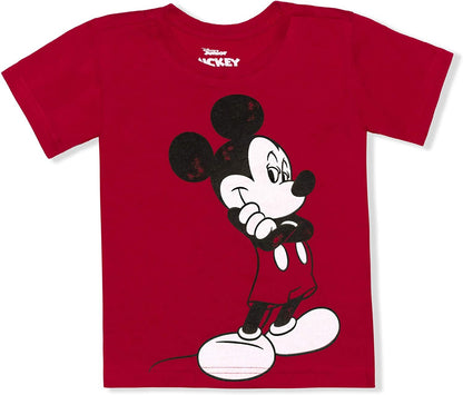 Disney Mickey Mouse Boy's 3 Piece T-Shirt, Tank Top and Shorts Set for Infant and Toddler - Red/White/Grey