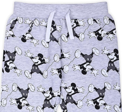 Disney Mickey Mouse Boys’ 2 Pack Jogger for Toddler and Little Kids – Red/Grey