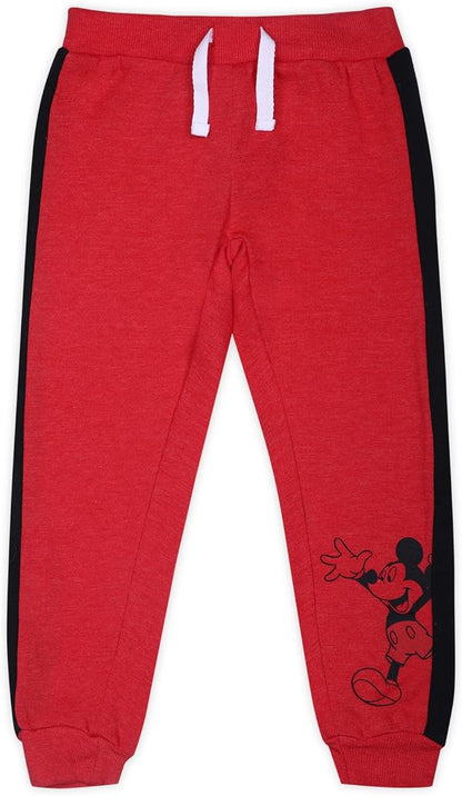 Disney Mickey Mouse Boys’ 2 Pack Jogger for Toddler and Little Kids – Red/Grey