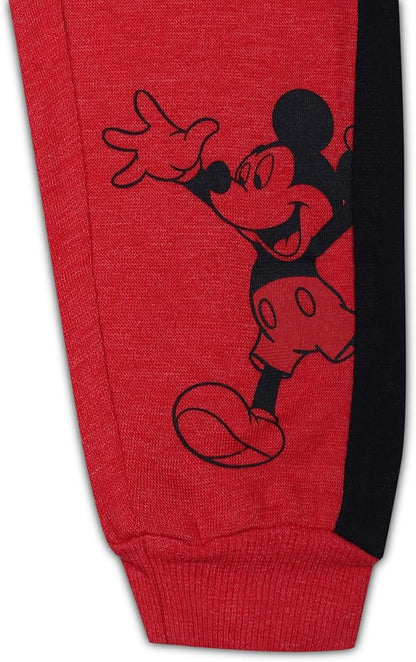 Disney Mickey Mouse Boys’ 2 Pack Jogger for Toddler and Little Kids – Red/Grey