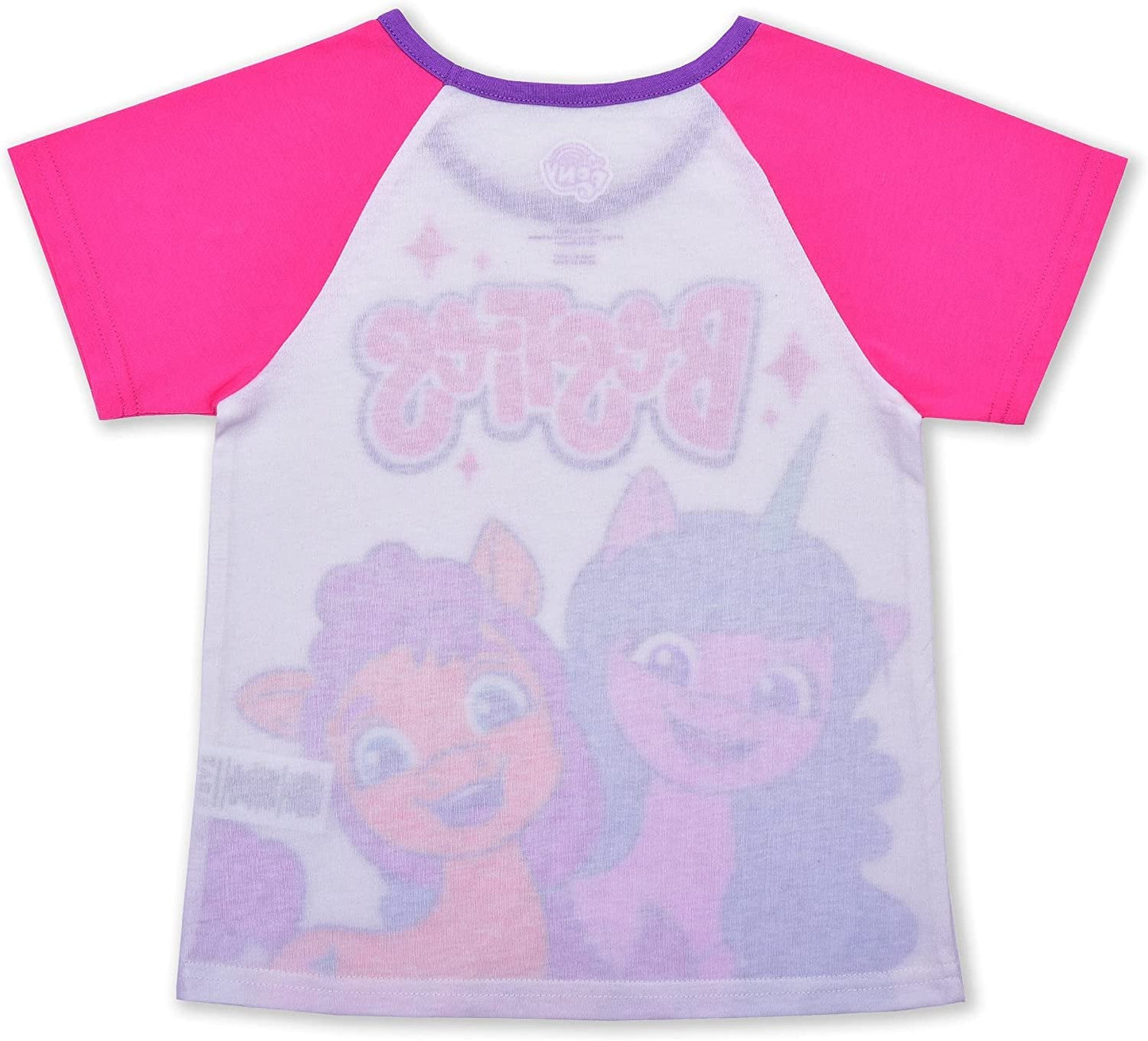 Hasbro My Little Pony Izzy and Sunny Girls’ Short Sleeve Tee and Shorts Set for Little and Big Kids – Pink/White