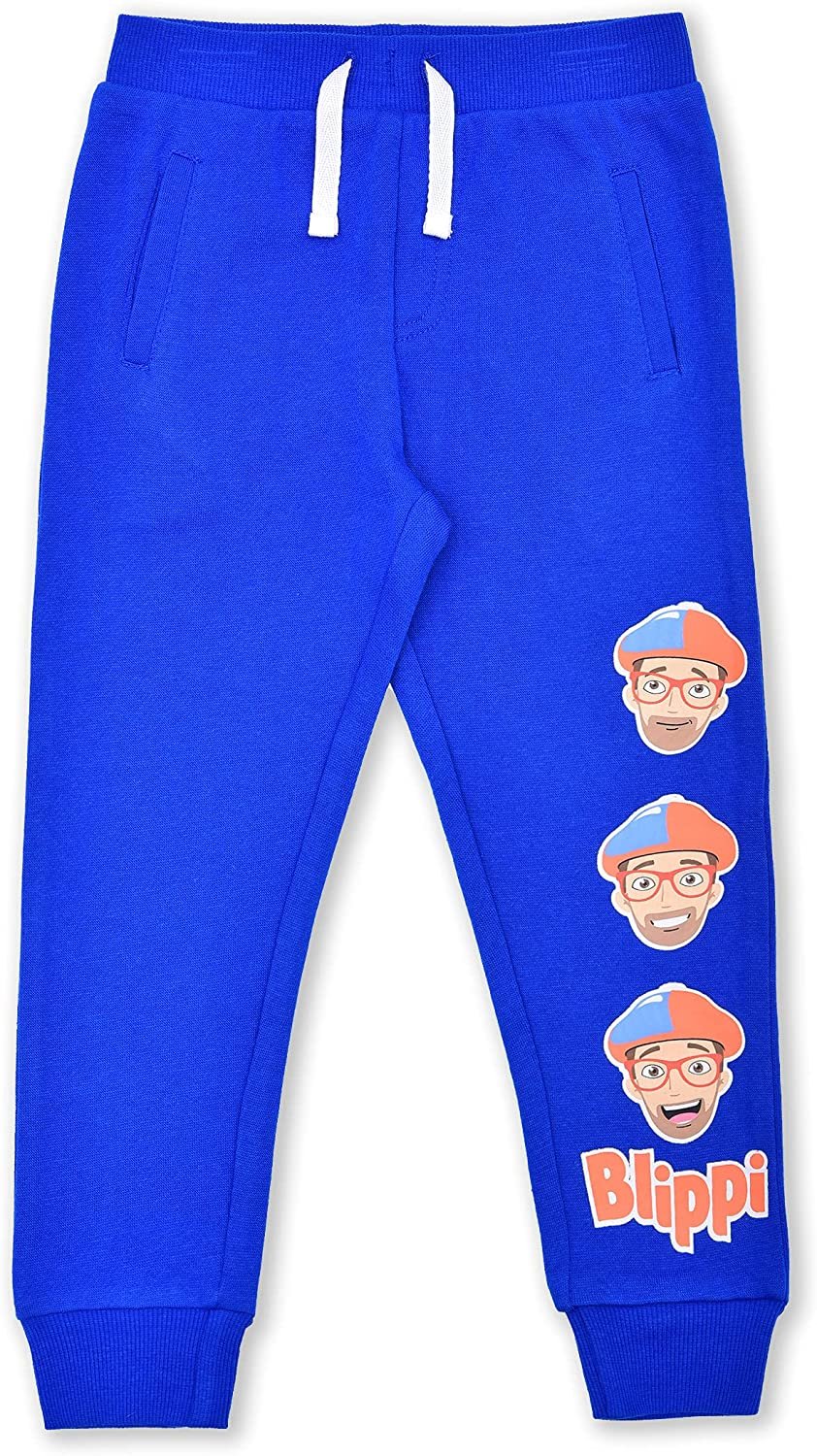 Blippi Boy's 2 Pack Jogger Sweatpant with Drawstring and Elastic Waistband for Toddlers and Big Kid - Blue/Navy