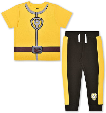 Nickelodeon Paw Patrol Boys Chase, Marshall and Rubble T-Shirt and Jogger Pants Set for Toddler and Little Kids