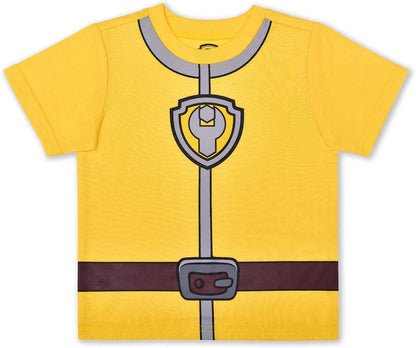 Nickelodeon Paw Patrol Boys Chase, Marshall and Rubble T-Shirt and Jogger Pants Set for Toddler and Little Kids