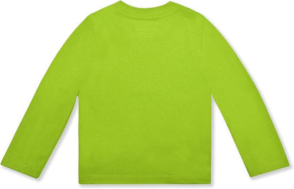 Disney Monster Inc. Mike and Sully Boys’ Long Sleeve Shirt and Jogger Pant Set for Toddler and Little Kids – Blue/Green