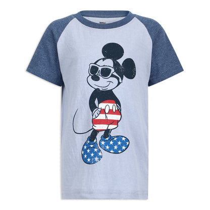 Disney Mickey Mouse Boys T-Shirt and Shorts Set for Little Kids – Blue/Grey