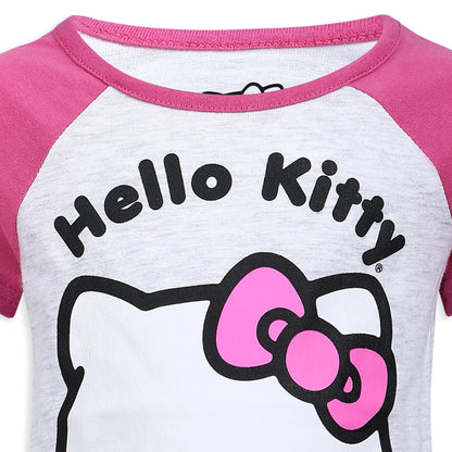 Hello Kitty Girls T-Shirt and Short Set for Infant, Toddler, Little and Big Girls - Pink