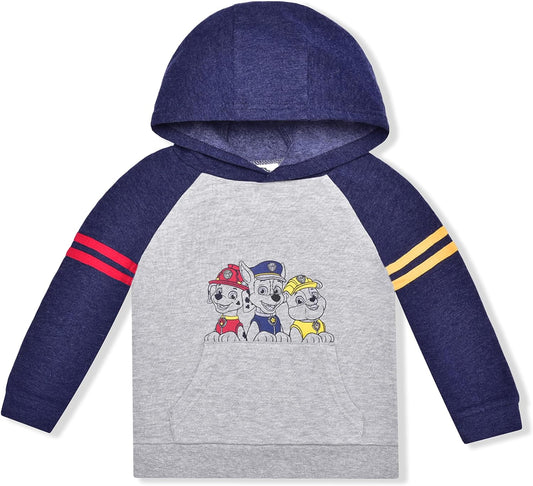 Nickelodeon Paw Patrol Boys Chase, Marshall and Rubble Hoodie for Toddler and Little Kids ? Grey/Navy