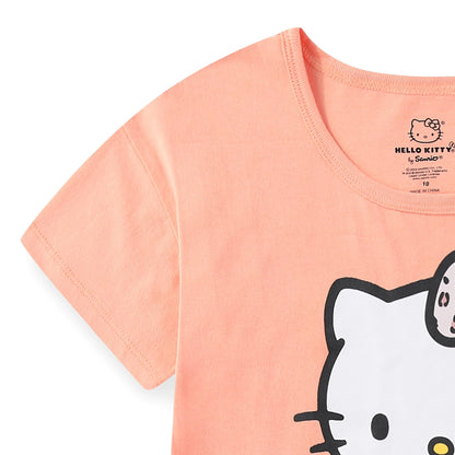 Hello Kitty Sanrio Girls 2 Piece Short Sleeve T-Shirt and Bike Shorts Set for Big Kids
