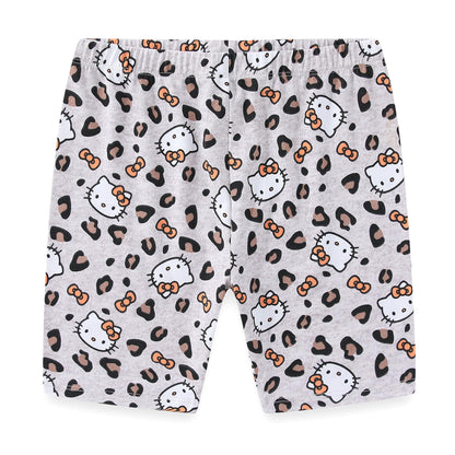 Hello Kitty Sanrio Girls 2 Piece Short Sleeve T-Shirt and Bike Shorts Set for Big Kids