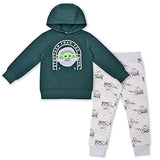 Star Wars Baby Yoda Boys Hoodie and Jogger Pants Set for Infant, Toddler and Little Kids – Grey/Green