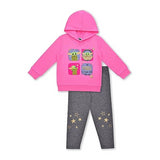 STAR WARS The Mandalorian Girls? Baby Yoda Hoodie and Legging Set for Toddler and Little Kids ? Pink/Grey