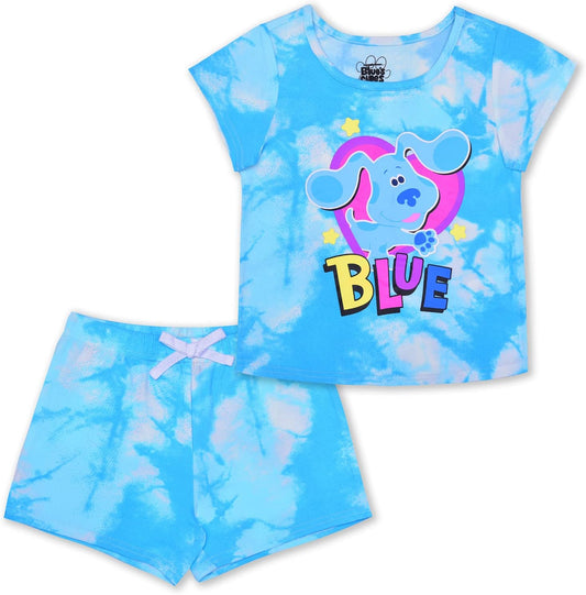 Nickelodeon Blues Clues Girls Tie Dye T-Shirt and Shorts Set for Infant and Toddler - Blue