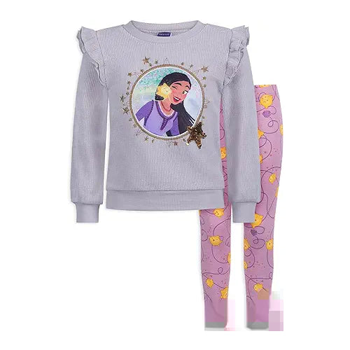 Disney Wish Girls' Sweatshirt and Legging Set for Little Kids – Grey