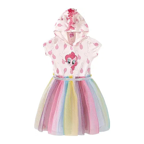 Hasbro My Little Pony Pinkie Pie Girl Hooded Dress for Toddlers and Big Kids - Pink