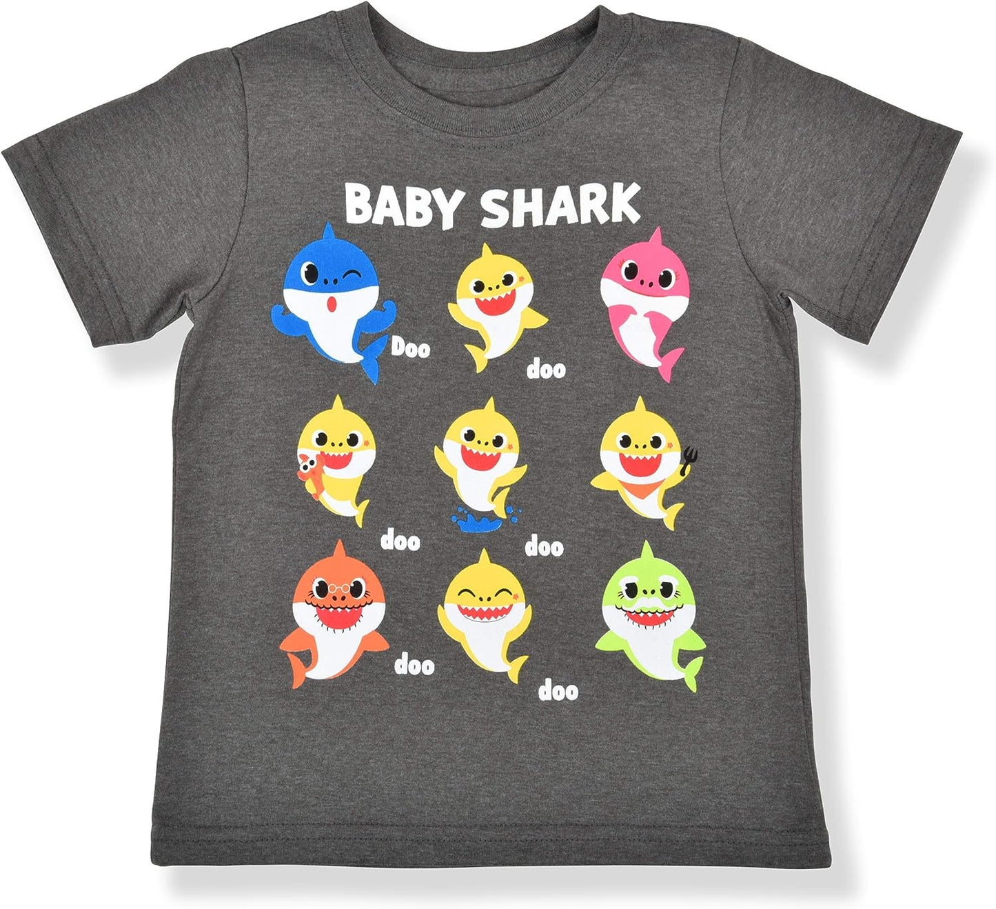 Nickelodeon Baby Shark T-Shirt and Short Set for Toddler Boys ? Blue/Black or Grey/Blue or Grey/Orange or Grey/Black