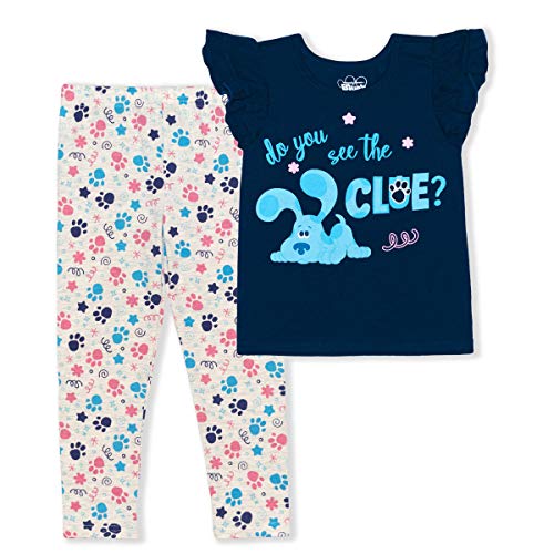 Nickelodeon Blue’s Clues Girls’ T-Shirt and Leggings Set for Toddler – Navy/White