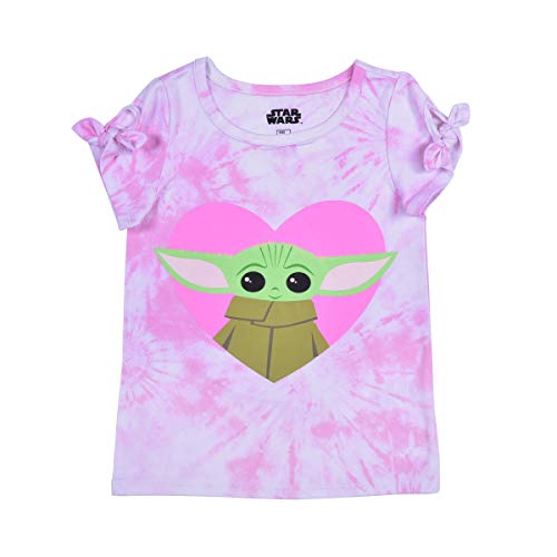 Star Wars The Mandalorian Baby Yoda Girls’ T-Shirt for Toddler and Little Kids – Purple