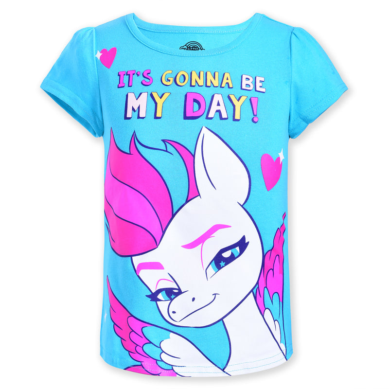 My Little Pony Girl's 4 Pack Unicorn Short Sleeve Tee Shirt Set