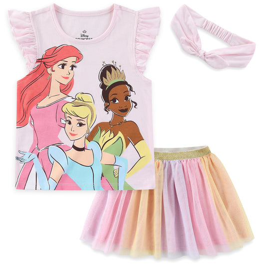 Disney Princess Girls Tutu Skirt Set with Headband