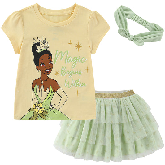 Disney Princess Tiana Girls Tutu Skirt Set with Headband