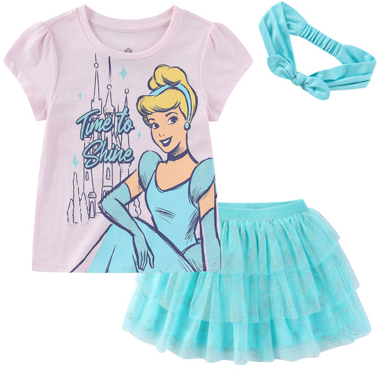 Disney Cinderella Girls Tutu Skirt Set with Headband