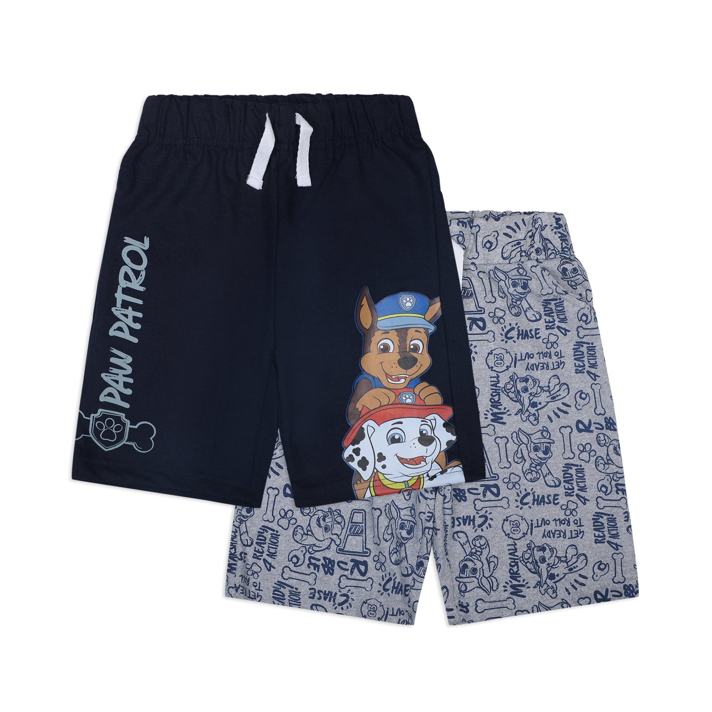 Paw Patrol Nickelodeon Boy's 2-Pack Casual Drawstring Short , Blue/Grey