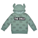 Star Wars Baby Yoda Boys’ Hoodie with Ears for Toddler and Little Kids – Green