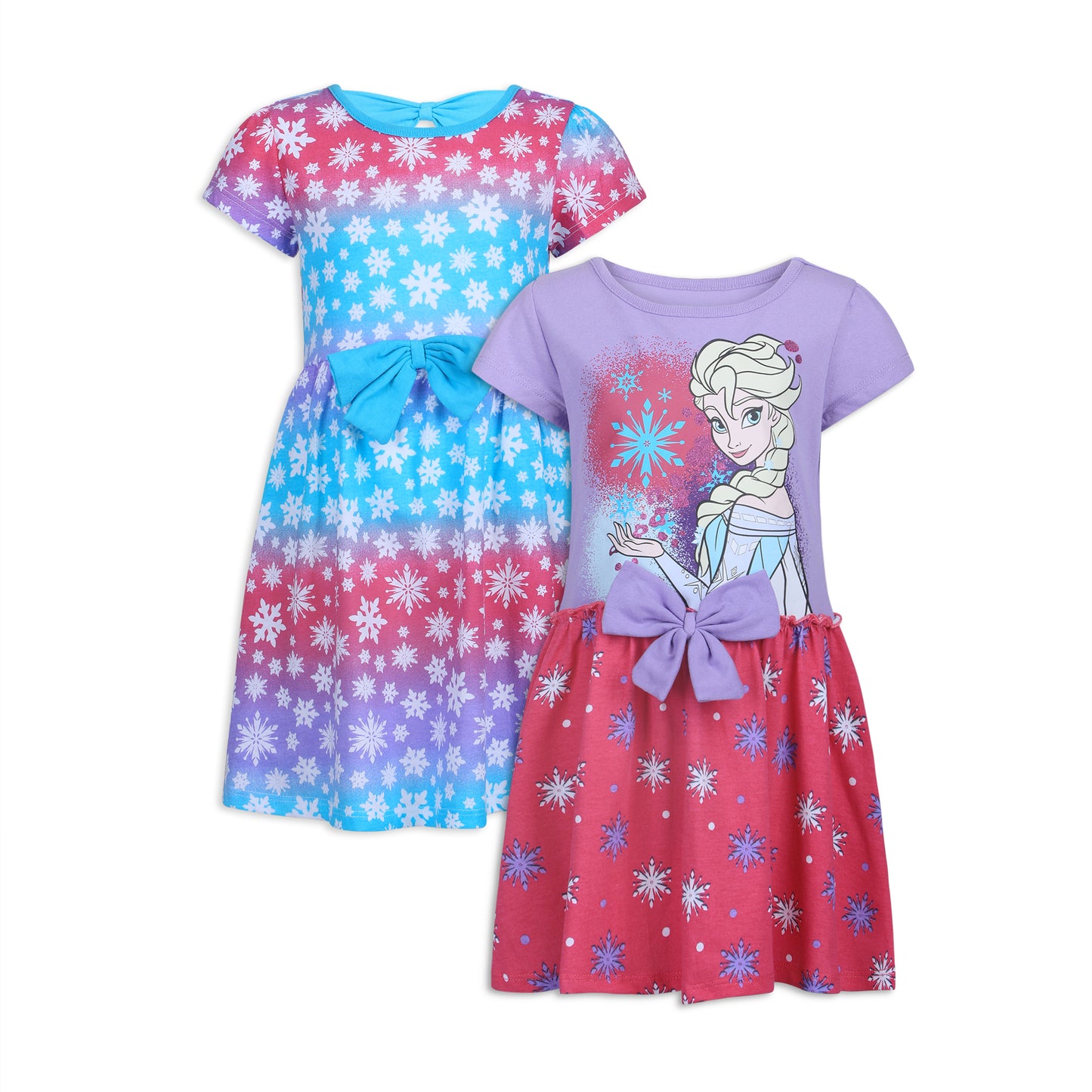 Disney Frozen Elsa Girls 2 Pack Dresses for Toddler - Pink/Purple/Multicolor