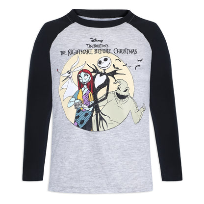 Disney’s Nightmare Before Christmas 2 Pack Long Sleeves Raglan Tee Shirt Set for Boys