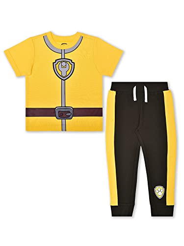 Nickelodeon Paw Patrol Boys Chase, Marshall and Rubble T-Shirt and Jogger Pants Set for Toddler and Little Kids