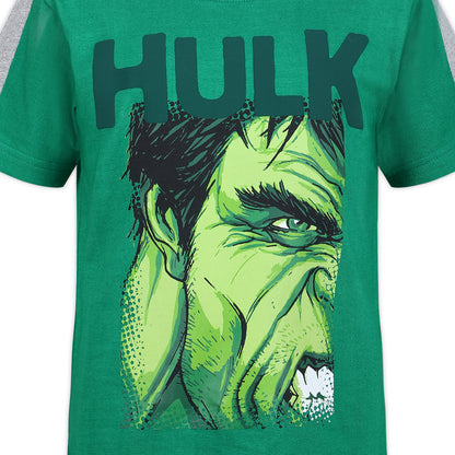 Marvel Avengers Captain America, Hulk and Iron Man Boys’ 4 Pack T-Shirt for Toddler and Little Kids - Navy/Blue/Green/Red
