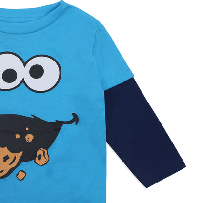 Sesame Street Elmo and Cookie Monster Boys T-Shirt for Infant and Toddlers – Blue or Red
