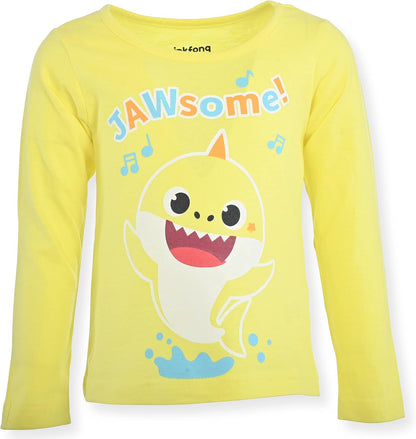 Nickelodeon Girl's 3-Pack Baby Shark Long Sleeve Graphic Tee Shirt