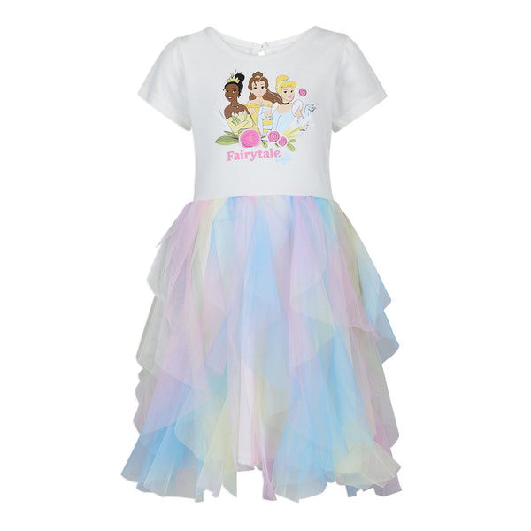 Disney Princess Girls Dress for Toddler and Big Kids - Off White