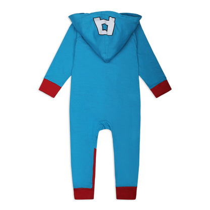 Marvel Hulk, Captain America, Iron Man or Spiderman Boys Zip Up Hooded Bodysuit for Infant and Toddler