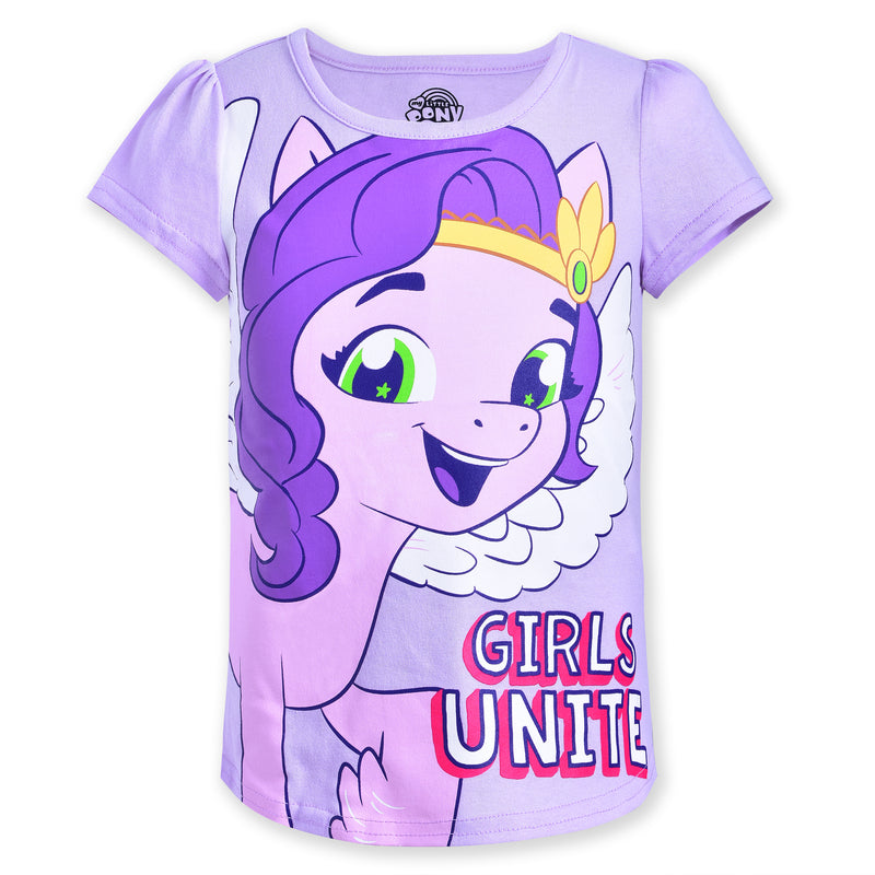 My Little Pony Girl's 4 Pack Unicorn Short Sleeve Tee Shirt Set