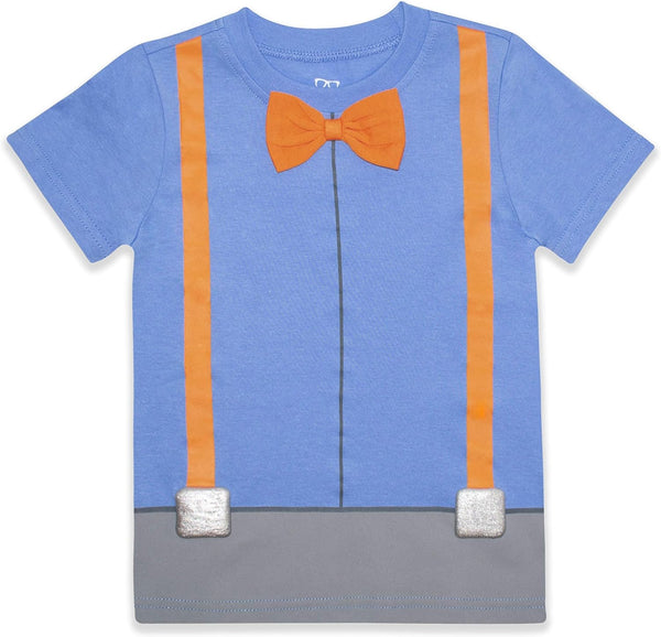 Blippi Boys? Roleplay T- Shirt and Hat Set for Toddler, Little and Big Kids ? Blue/Orange