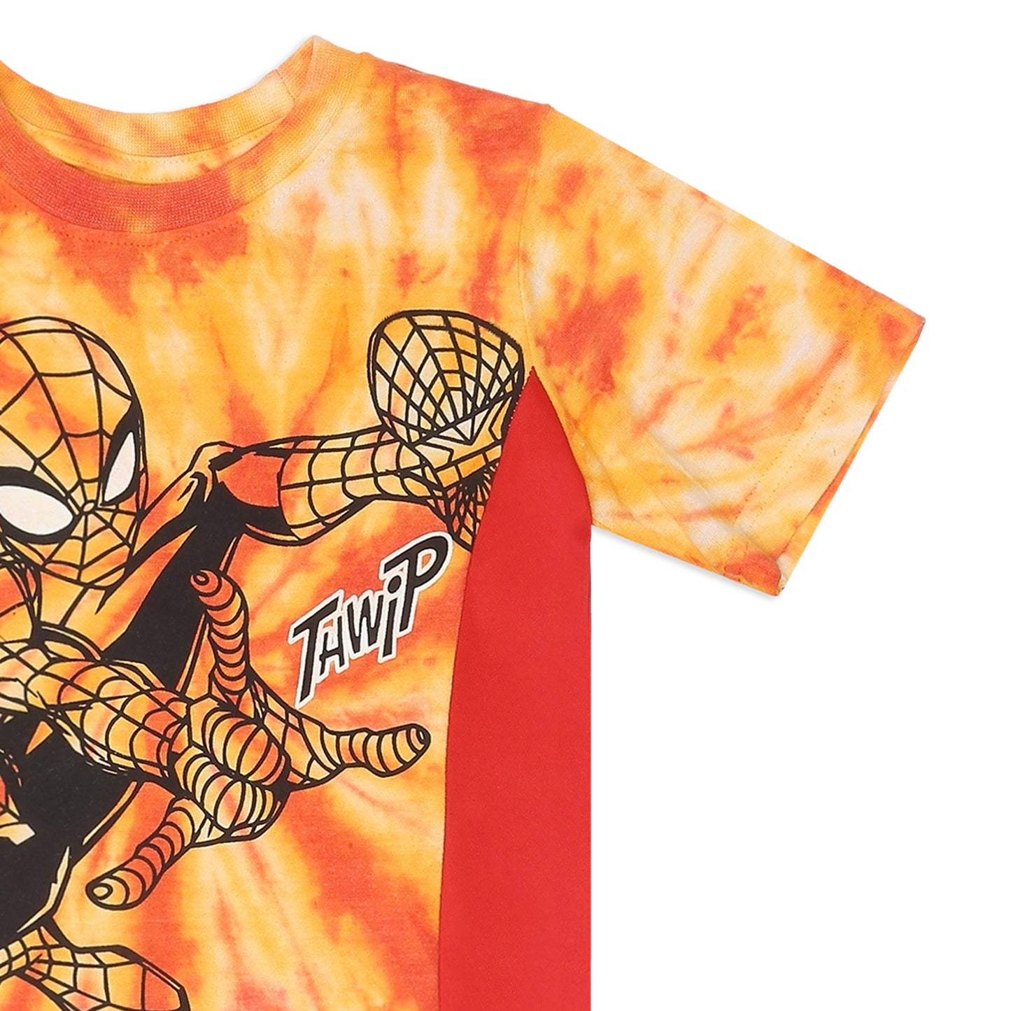 Marvel Spiderman Boys’ Short Sleeve T-Shirt for Toddler and Little Kids – Orange/Red