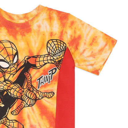 Marvel Spiderman Boys’ Short Sleeve T-Shirt for Toddler and Little Kids – Orange/Red