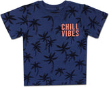 10 Threads Boy's Chill Vibes Short Sleeve Summer Tee Shirt, Blue